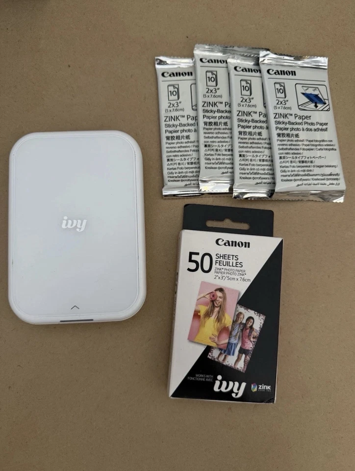 New Canon Ivy 2 Mini Photo Printer Package W/ 110 Sheets Photo Paper - No Box - Image 2 of 4