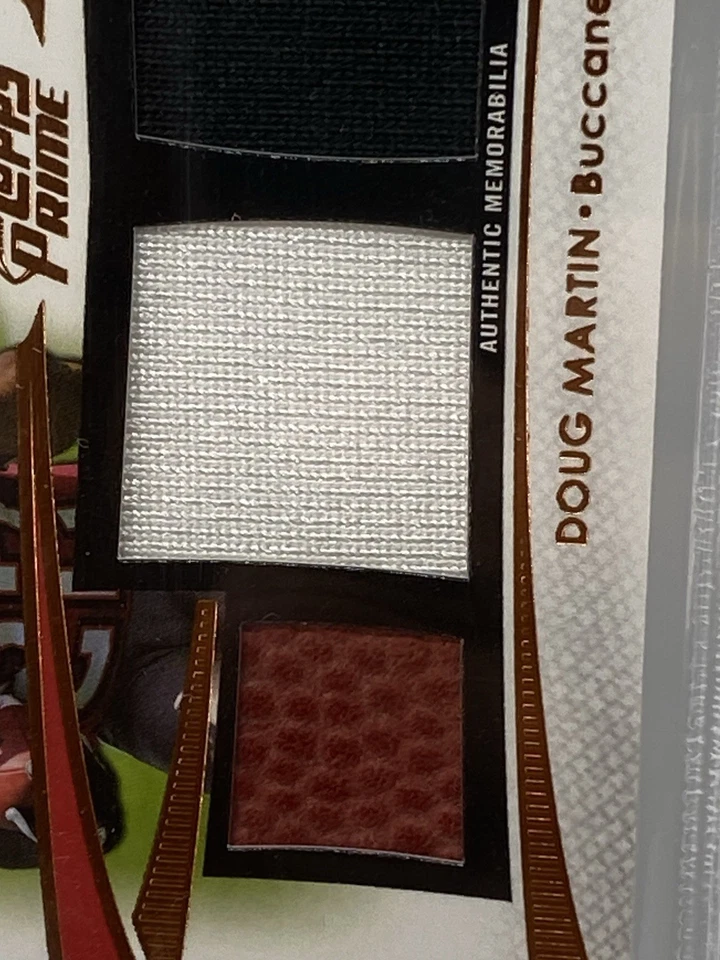 2012 Prime DOUG MARTIN Level V Auto Cooper RC Quad Relic BGS 9.5/10 POP 3 - Image 3 of 4