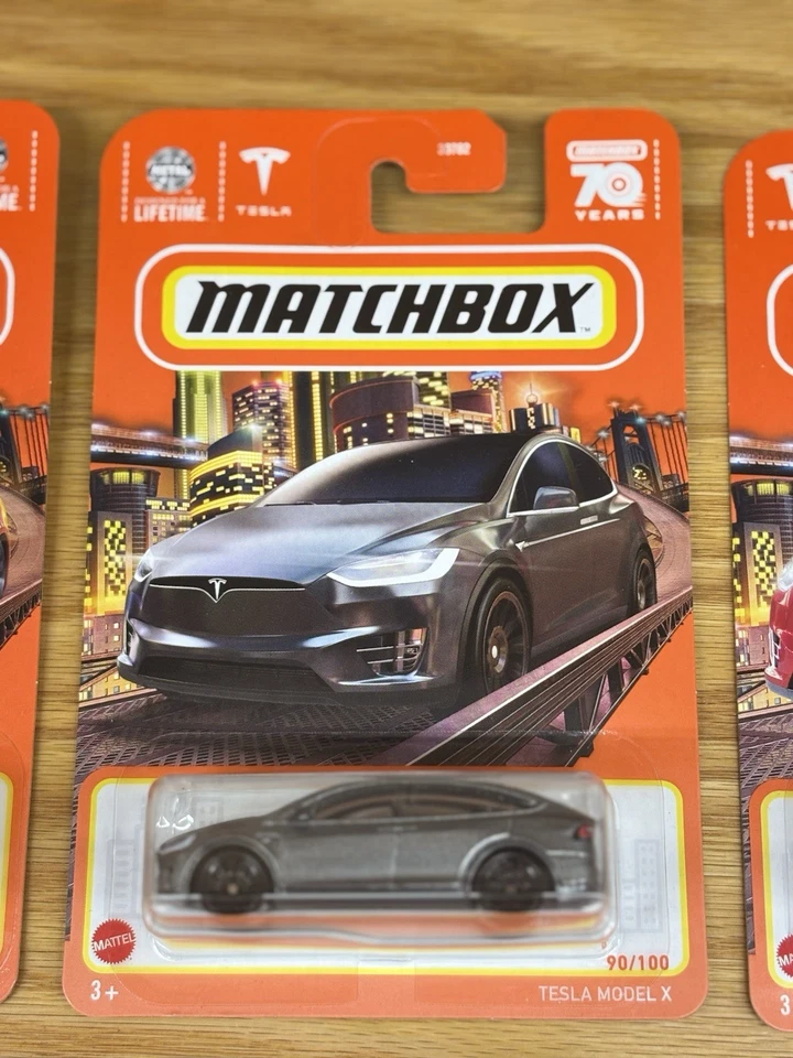 Matchbox  Lot Of (7) Different Tesla Models! MINT CONDITION CARDS. Ships FREE! - Image 4 of 4