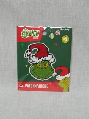 The Grinch Santa Hat Iron-On Embroidered Patch Simplicity By Design