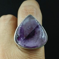 925 Sterling Silver Handmade Jewelry Natural Amethyst Gemstone Adjustable Ring