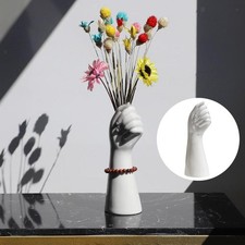 Hand Shape Ceramic Dry Vase Artificial Flowers Pot 23.5cm