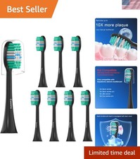 8 Pack AquaSonic Toothbrush Replacement Heads with Dupont Bristles - Hygienic