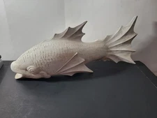 Vtg Bali Garuda Wood Hand Carved Fish Sculpture Decor Statue Unfinished Signed