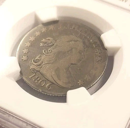 Rare!!! 1 Of Only 4 NGC Graded F15, B-3, 1806 Draped Bust Quarter 25c - Image 4 of 4