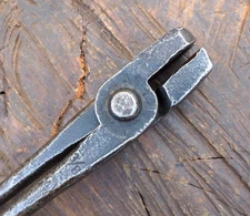 EXC 3/8" BLACKSMITH FLAT / ROUND PICK-UP "ATHA" FORGING TONGS ANVIL VINTAGE