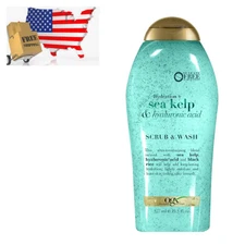 OGX Hydration + Sea Kelp & Hyaluronic Acid Sulfate-Free Body Scrub, 19.5 Fl Oz