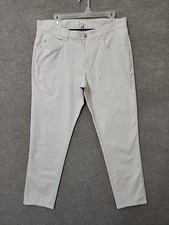 Peter Millar Crown Sport Performance Pants Mens 34x30 28 Stone Five-Pocket EB66