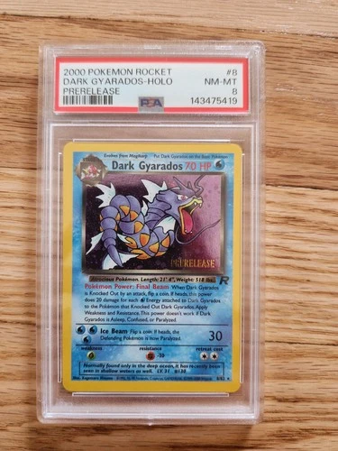Dark Gyarados (Prerelease) 08/82 Wotc Promo Holo -PSA 8