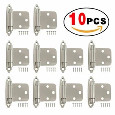 10 pcs Kitchen Cabinet Hinges Self Closing Face Mount Cupboard Metal Door Hinges