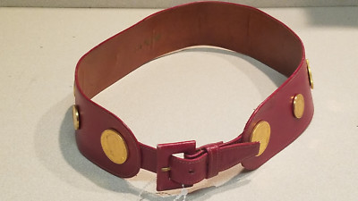 Henri Bendel Chic Red Leather Belt Buy Dark Red Embossed Thin Leather Belt - Unique Design  main image 4
