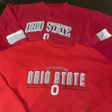 2 Vintage Ohio State Buckeyes Mens XL Sweatshirt Lee Sport 90s Embroidered Red