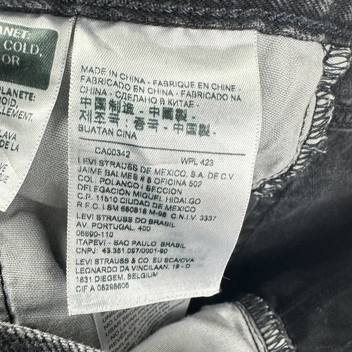 Levis 501 Jeans Womens 29 Studded Flame Premium Black Distressed Crop Big E Rock - Picture 15 of 17