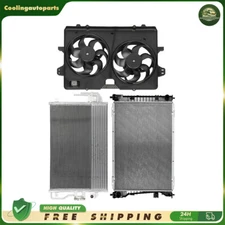 Radiator & Condenser & Dual Cooling Fan Assembly For 2009-2012 Ford Escape 2.5L