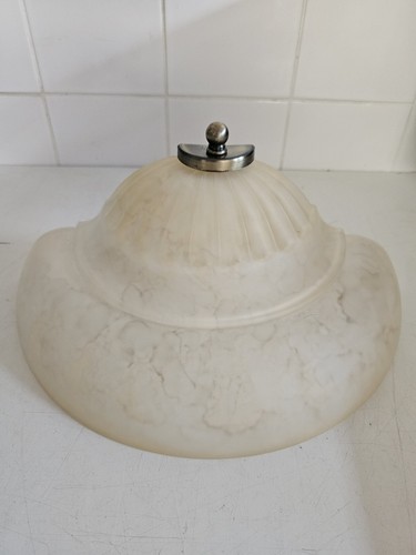 Vintage Art Deco Wall Light Scone Brass Frosted Glass With Tint Of Orange - Picture 3 of 21