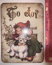 Christmas Decor Holiday VINTAGE STYLE Die Cut Cardboard 5 X 7