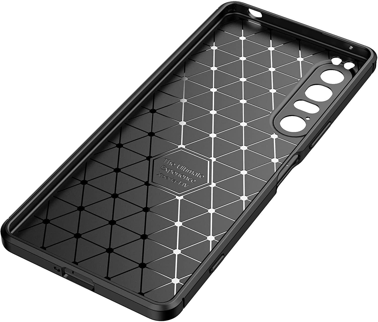 For Sony Xperia 1 IV Case Carbon Slim Cover & Glass Screen Protector eBay