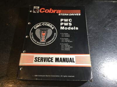 1990 OMC Cobra PWS Stern Drive Service Manual #507878 GM & Ford 4, 6, 8 Cylinder