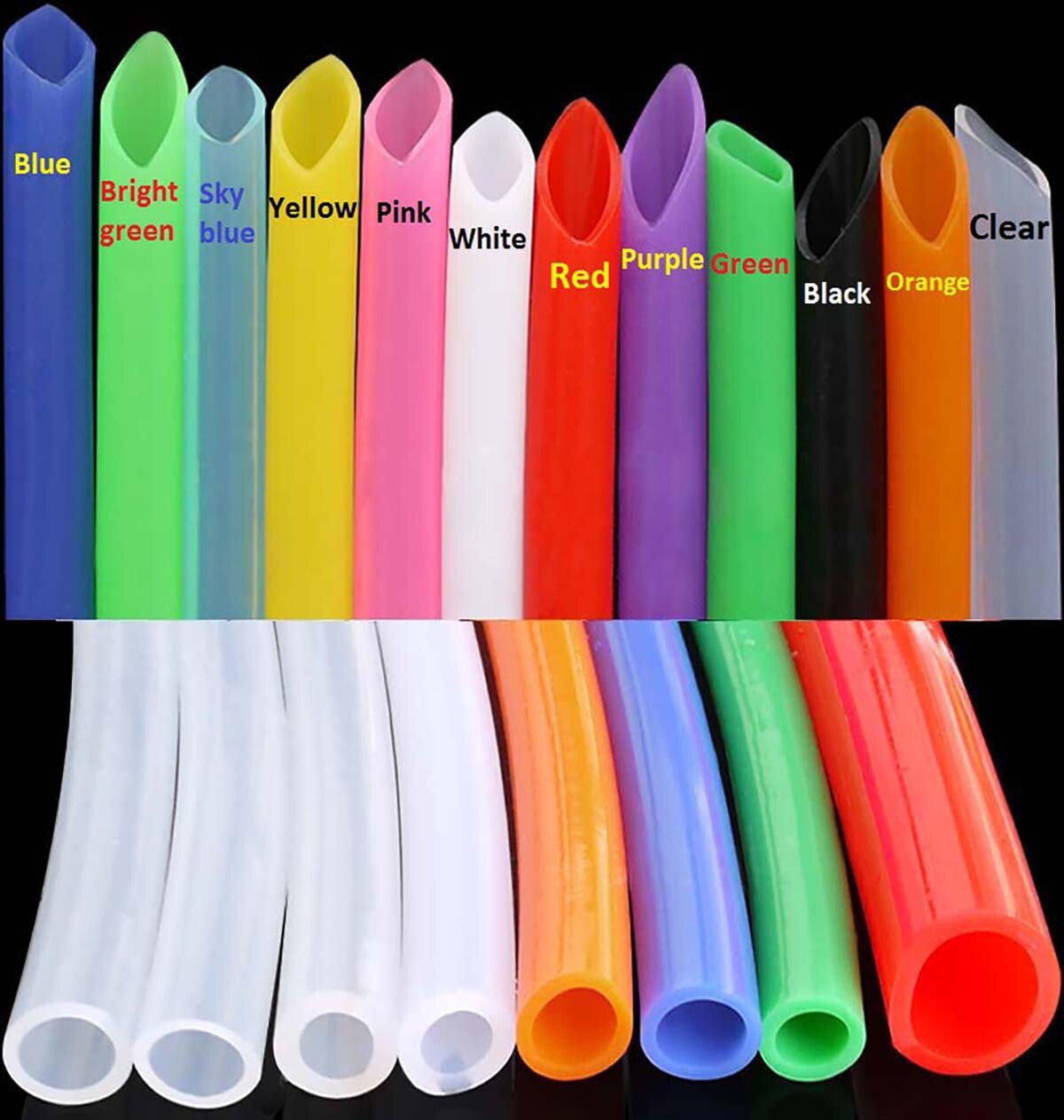 1mm-25mm ID. Food Grade Silicone Flexible Tubing High Temp Hose Soft Rubber Pipe