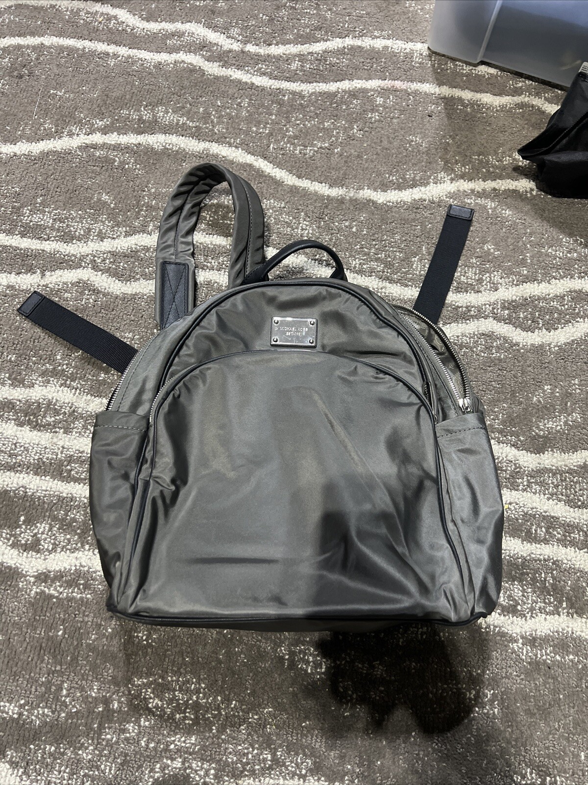 Authentic Michael Kors Medium Nylon Backpack Gray… - image 1