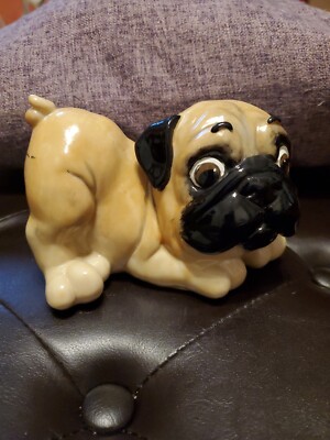 Giftcraft Gift Gallery Pug Polystone Figurine 3.5'' H Puppy Dog Brown White 