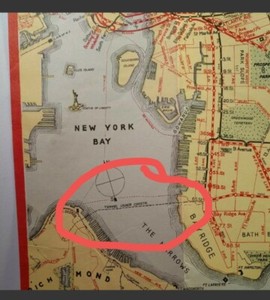 VTG 1923 NYC Owl’s Head Park Transit Subway Map TUNNEL STATEN ISLAND to BROOKLYN