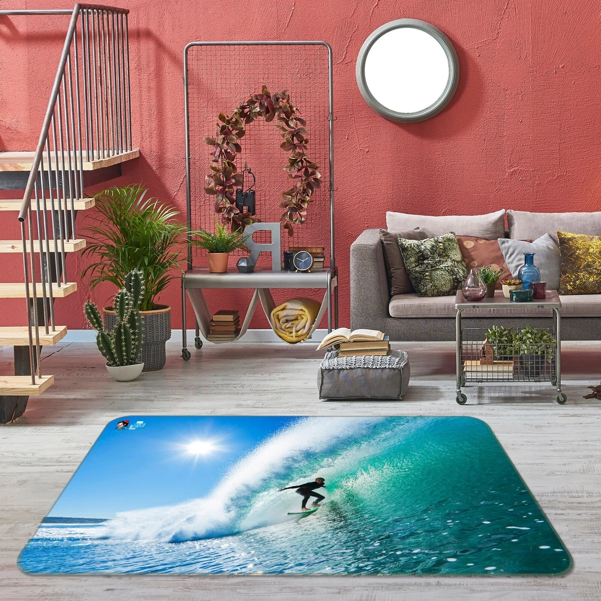 3D Sun Ocean Surf ZHUB4107 Game Non Slip Rug Mat Photo Carpet Amy