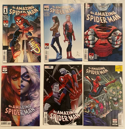 SET 0F 6 AMAZING SPIDER-MAN #3 GARRON 1:25 / 3A/ 2A/ 2B/ 1A/ 1B MARVEL NM/ NM+