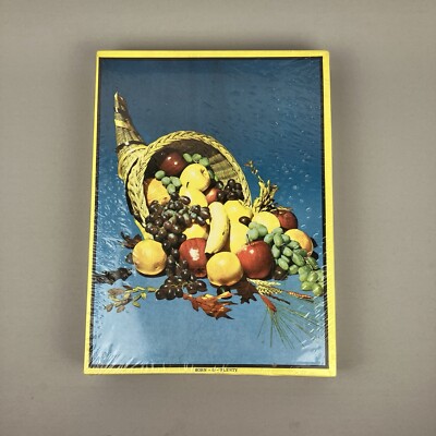 NOS & SEALED Built Rite  Horn O Plenty  Puzzle / 1000+ Pieces / Jaggady-Jag Cuts
