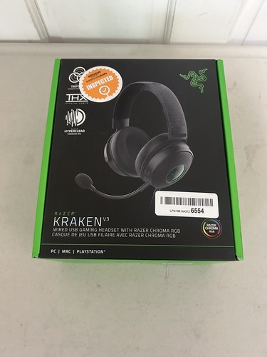 Razer Kraken V3 Wired USB Gaming Headset: Triforce Titanium 50mm Drivers Razer