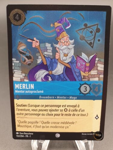 Merlin, Mentor autoproclamé 153/204 - Brillant Foil - Disney Lorcana FR - Photo 1/2