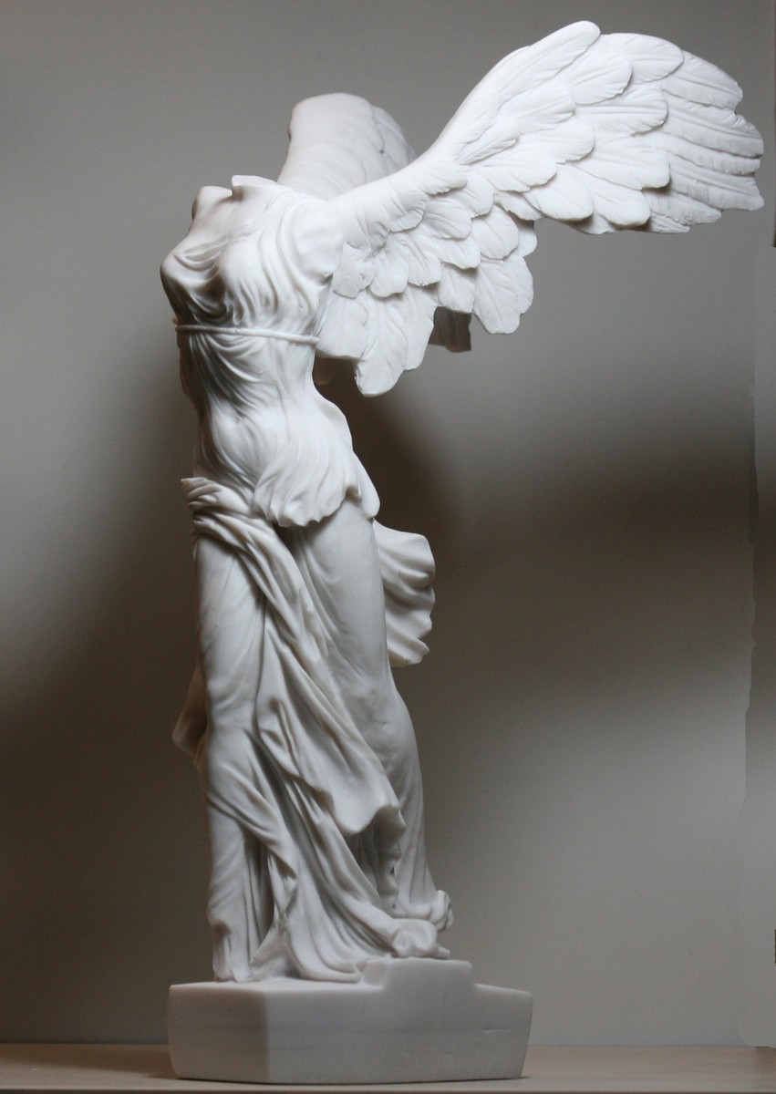 Winged Nike Victory of Samothrace Cast Marble Greek Statue