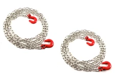 Two Metal Recovery Chains w/Hooks for 1/10 R/C Scale Crawler Tamiya Axial RC4WD