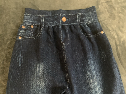 New Jean Style Leggings Dark Blue; Elastic Waist. Small/Medium, Nice Soft - Picture 3 of 8