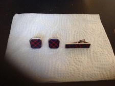 Set Of Vintage Tie Clip And Cufflinks