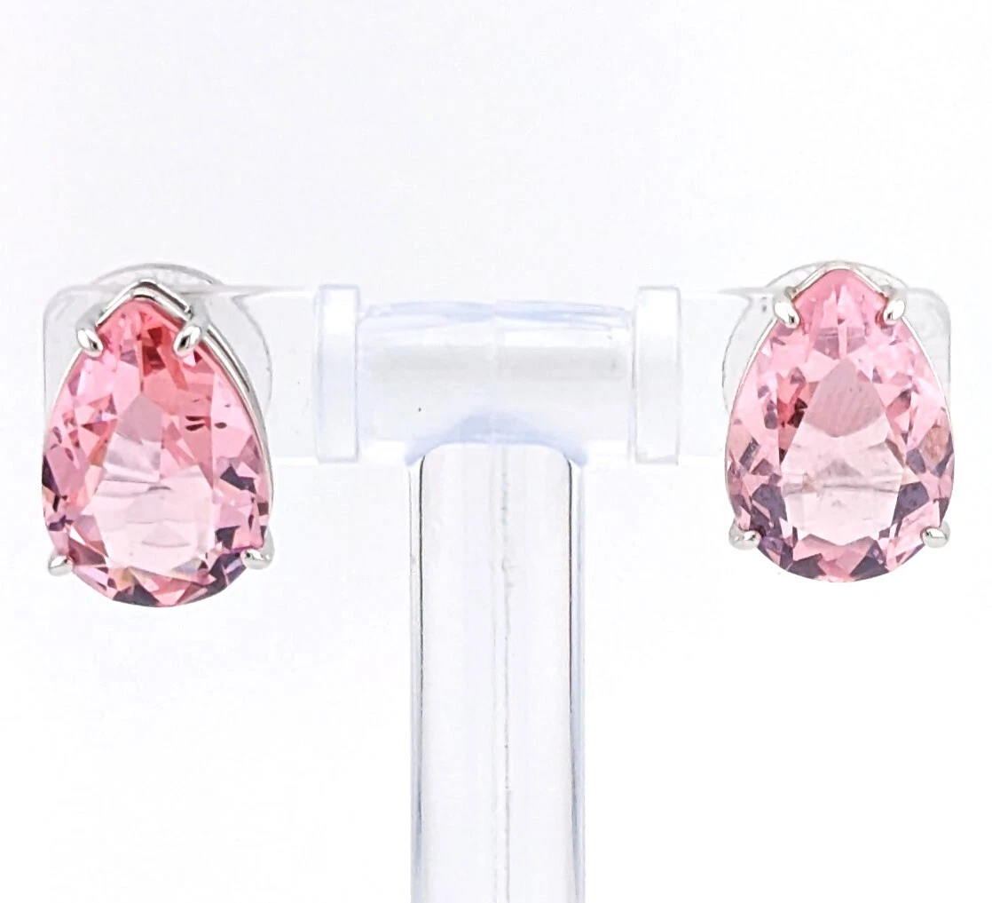Pink swarovski crystal earrings deals