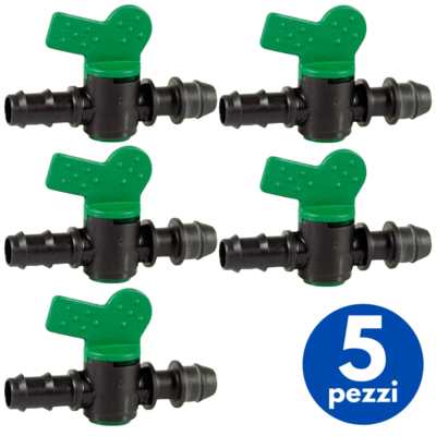 20 valvole per interruttori per irrigazione a goccia, connettore per tubo da giardino, valvola di irrigazione per tubo da 4/7 mm, valvola di controllo del flusso d'acqua spinato
