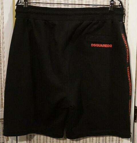 Pantalones cortos deportivos DSQUARED2 negros para hombre 38" W XXL cremalleras laterales cordón IT talla 54 - Imagen 2 de 4