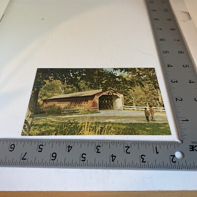 Postcard Vermont Burt henry Covered Bridge Bennington 63B-874O