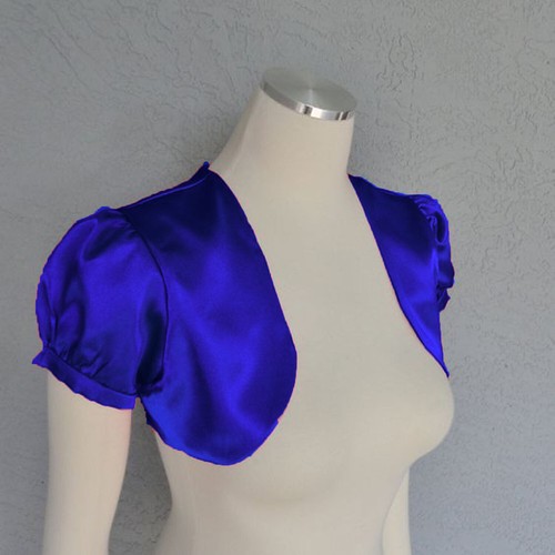Satin Cropped Bolero Koti Kurzarm Damen Bolero Cardigan Bolero Jacke S109 - Bild 156 von 210