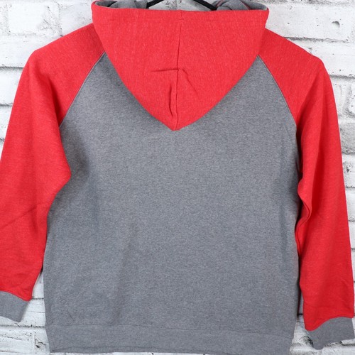 Fanatics Men's Hoody XL Gray w Red Long Sleeve Cotton/Polyester Pullover Sweater - Picture 13 of 14