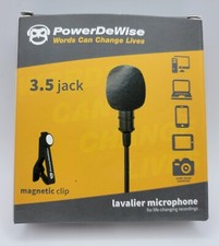 Powerdewise 3.5 Jack Lavalier Microphone Lapel Clip Black Carrying Case