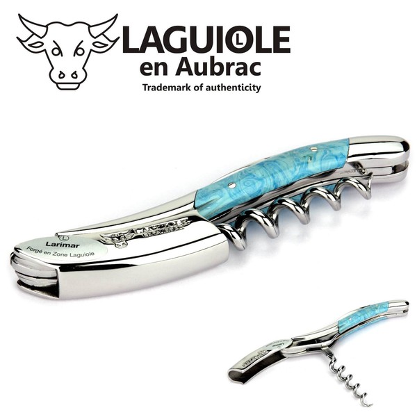Laguiole En Aubrac Kellnermesser Larimar Blau Edelstahl Sommelier Korkenzieher-image