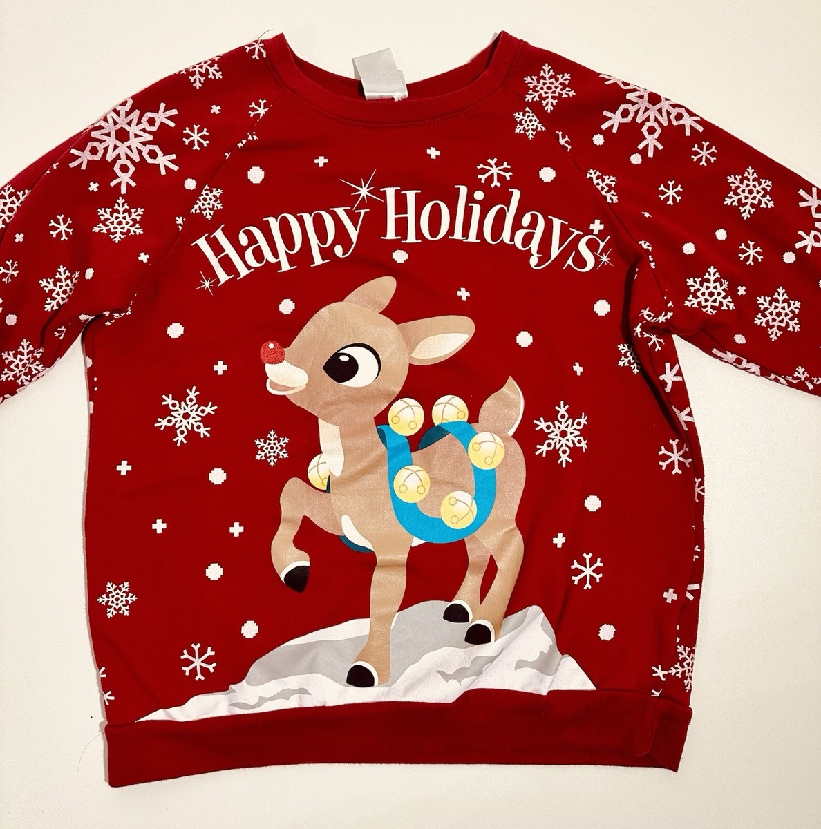 Official Red nose reindeer ugly Christmas sweater Red Womens M