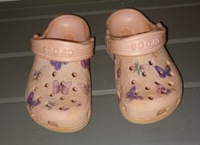 CROCS CLASSIC CLOGS SHOES PINK With BUTTERFLIES CHILD Size 6