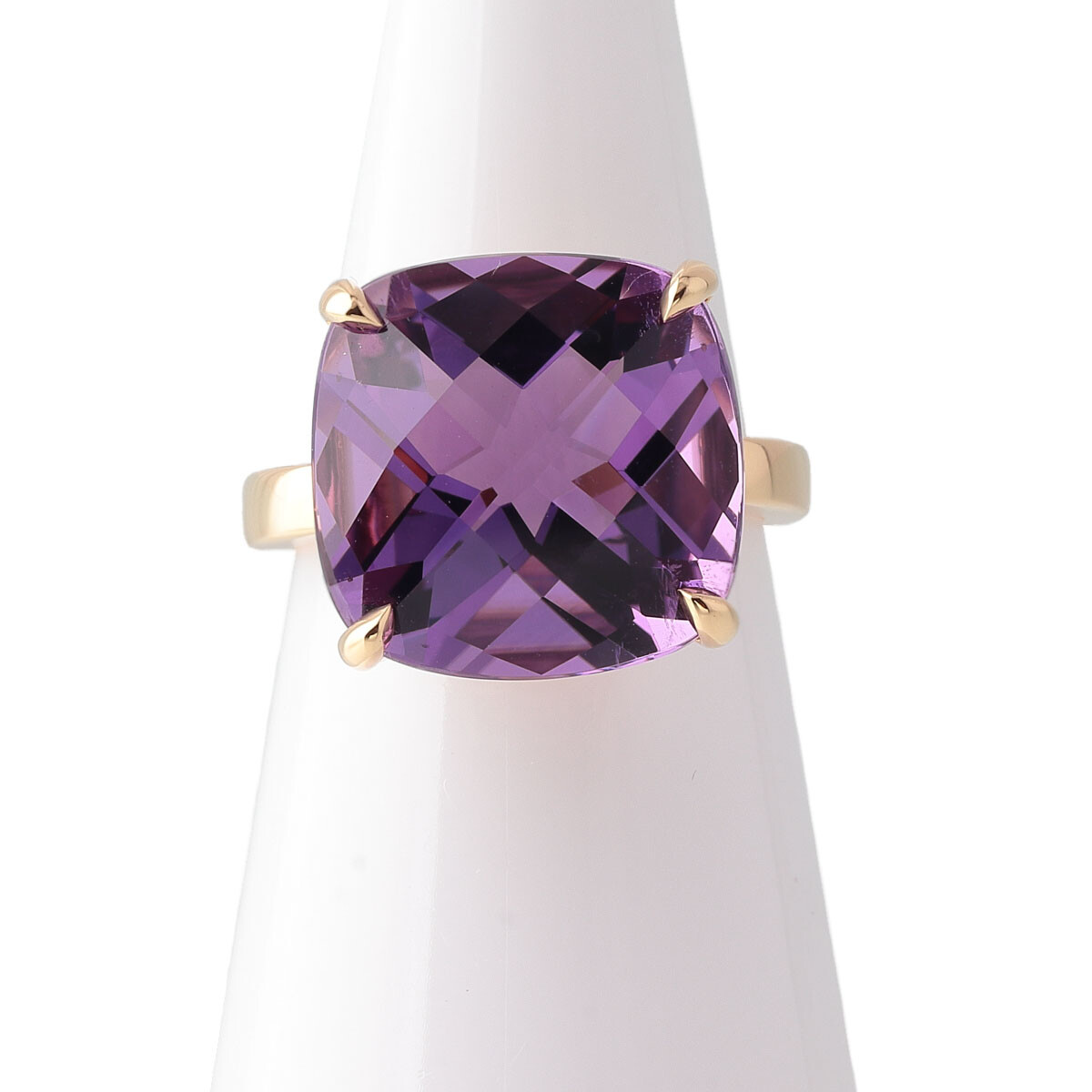 Tiffany Co Sparkler Ring Amethyst 750 18 K YG Yellow Gold