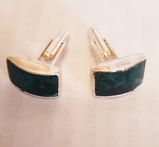 Vintage Sterling Silver cuflinks with King Solomon's Stone. Israeli art