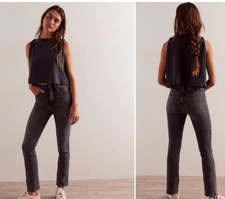 FP/ We The Free Low Maintenance Crop Mid-Rise Flare Jeans NWT Size 29 Dark Horse