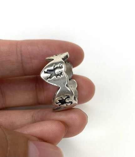 Unique! Vintage 925 Sterling Silver Doll Kids Dancing Ring 5.5g Size 7
