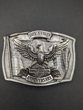 1986 Harley Davidson Motorcycle OHV V-Twin Engine 50th Anniversary Belt Buckle
